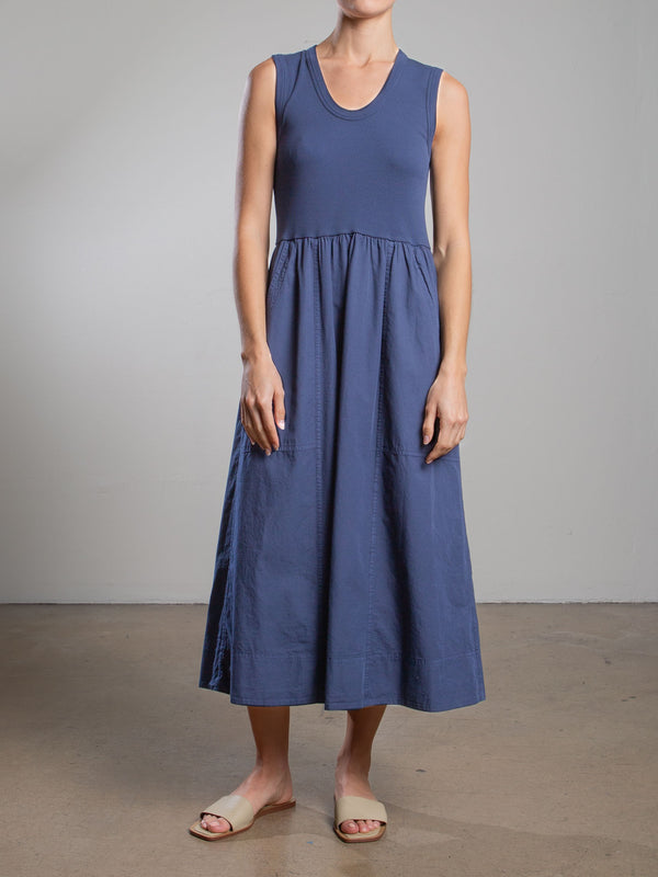 Jaclyn Dress in Paperweight Cotton - Denim