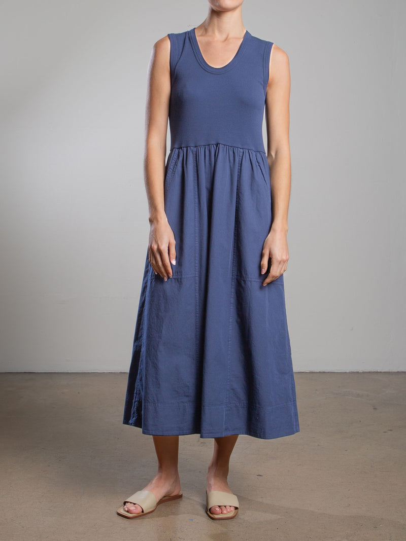 Jaclyn Dress in Paperweight Cotton - Denim