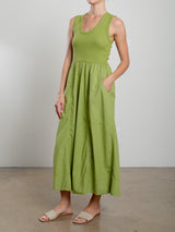Jaclyn Dress in Paperweight Cotton - Lime