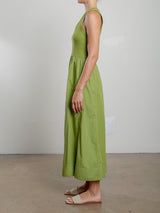 Jaclyn Dress in Paperweight Cotton - Lime