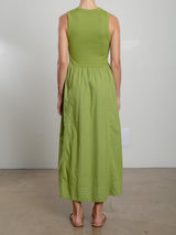 Jaclyn Dress in Paperweight Cotton - Lime