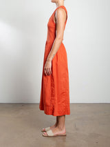 Jaclyn Dress in Paperweight Cotton - Tomato