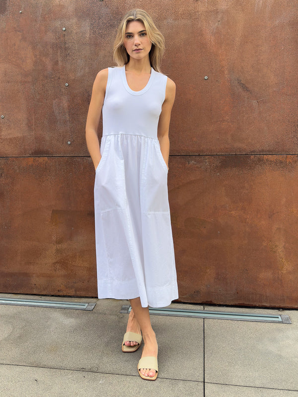 Jaclyn Dress in Paperweight Cotton - White
