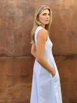 Jaclyn Dress in Paperweight Cotton - White
