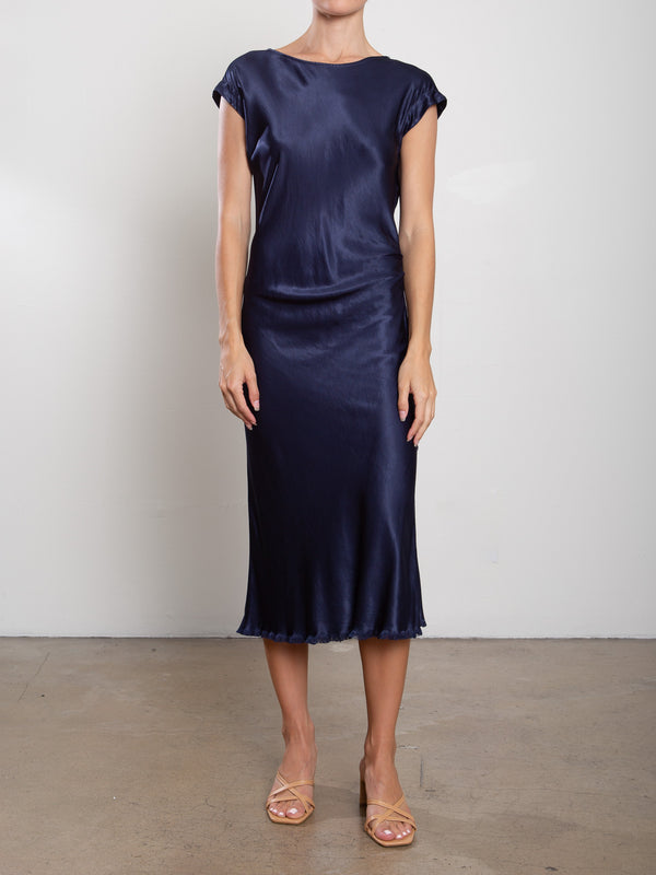 Neve Dress in Vintage Satin - Night