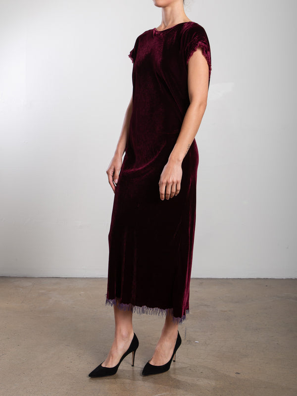 Neve Dress in Velvet - Oxblood