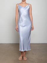 Solene Dress in Vintage Satin - Aura