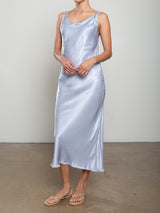 Solene Dress in Vintage Satin - Aura