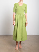Zaina Dress in Paperweight Cotton - Lime