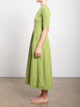 Zaina Dress in Paperweight Cotton - Lime