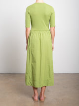 Zaina Dress in Paperweight Cotton - Lime