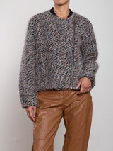 Pierce Bomber Jacket In Tweed - Black/White