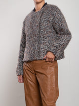 Pierce Bomber Jacket In Tweed - Black/White
