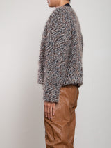 Pierce Bomber Jacket In Tweed - Black/White