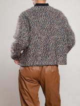 Pierce Bomber Jacket In Tweed - Black/White