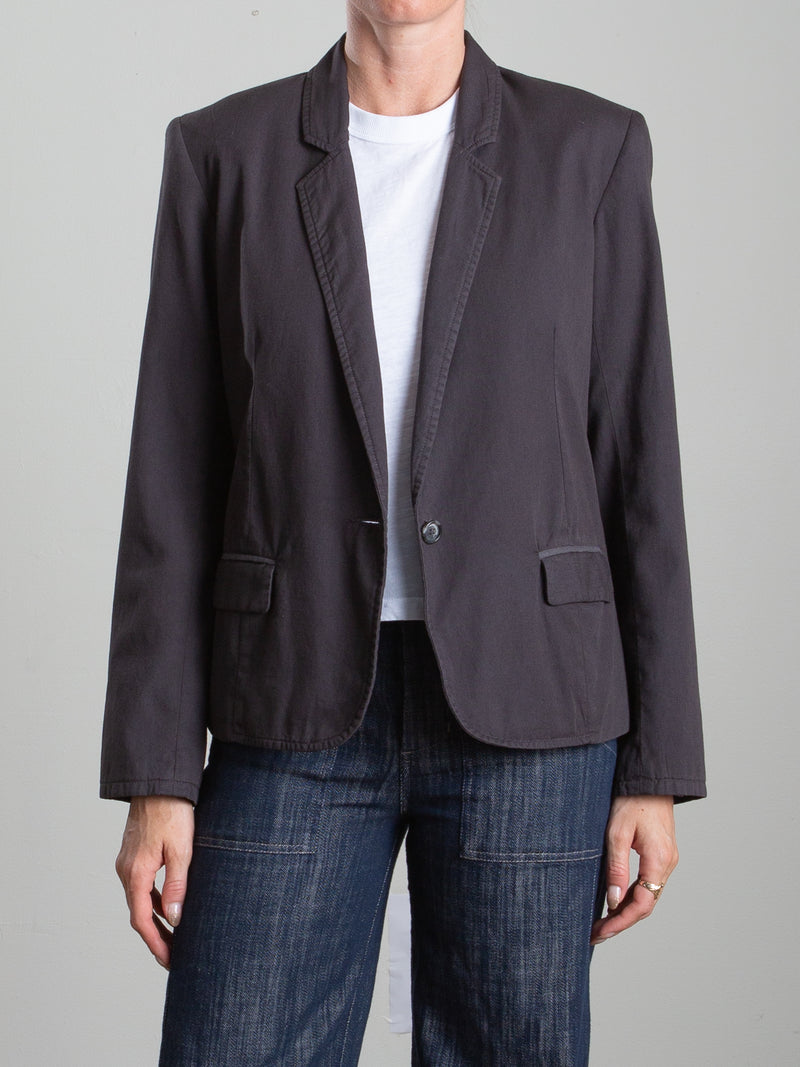 Owen Blazer in Washed Canvas - Carbon