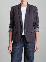 Owen Blazer in Washed Canvas - Carbon