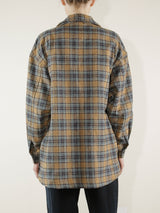 Laura Oversized Shirt Jacket in Plaid - Night/Wheat *Final Sale*