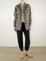 Laura Oversized Shirt Jacket in Plaid - Night/Wheat *Final Sale*