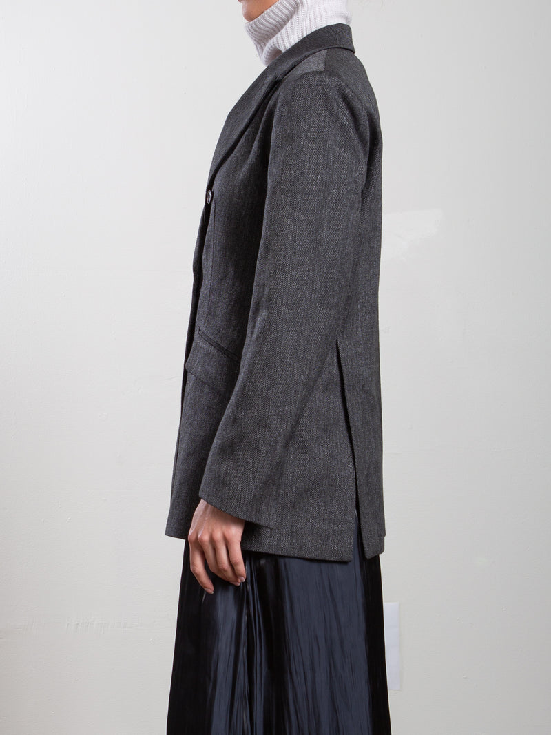 Trudi Blazer in Herringbone - Black
