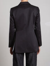 Trudi Blazer in Capone Tonal Stripe - Black