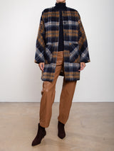 Bex Coat In Brushed Plaid - Laurel
