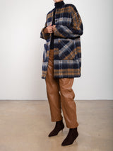 Bex Coat In Brushed Plaid - Laurel