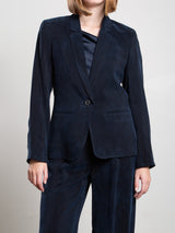 Cyrus Blazer in Japanese Cupro - Navy