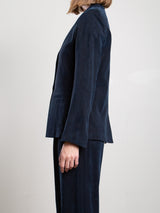 Cyrus Blazer in Japanese Cupro - Navy
