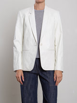 Cyrus Blazer in Faux Leather - Ivory