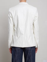 Cyrus Blazer in Faux Leather - Ivory