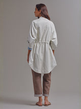 Tracy Jacket in Faux Leather - Ivory
