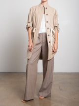 Tracy Jacket in Faux Leather - Biscotti
