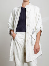 Tracy Jacket in Faux Leather - Ivory