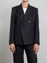 Jules Blazer in French Linen - Black