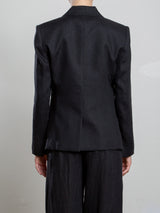 Jules Blazer in French Linen - Black
