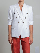 Jules Blazer in French Linen - White