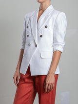 Jules Blazer in French Linen - White
