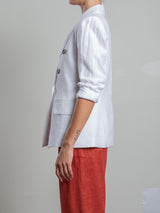 Jules Blazer in French Linen - White