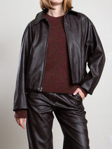 Andre Bomber Jacket In Vegan Leather - Espresso