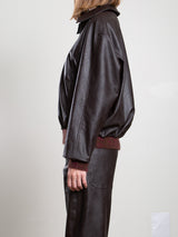 Andre Bomber Jacket In Vegan Leather - Espresso