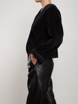 Naomi Jacket In Reversible Double Face Corduroy - Black