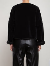 Naomi Jacket In Reversible Double Face Corduroy - Black