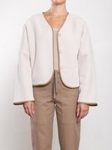 Naomi Jacket In Reversible Double Face Corduroy - Cream