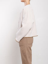 Naomi Jacket In Reversible Double Face Corduroy - Cream