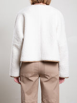 Naomi Jacket In Reversible Double Face Corduroy - Cream