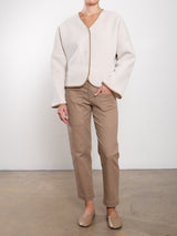 Naomi Jacket In Reversible Double Face Corduroy - Cream