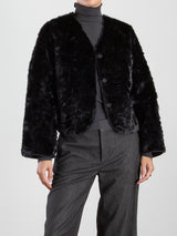 Naomi Jacket in Faux Fur - Black