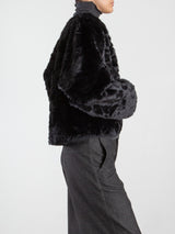 Naomi Jacket in Faux Fur - Black