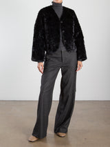 Naomi Jacket in Faux Fur - Black